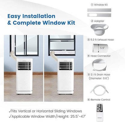 COSTWAY 10000 BTU Portable Air Conditioner, Personal AC Unit