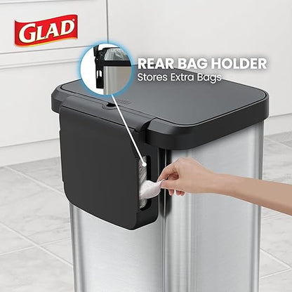 Glad GLD-74506 Stainless Steel Step Trash Can