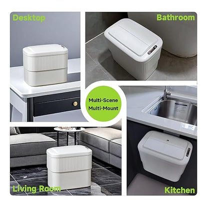 Sensor Hanging Trash Can with Lid 2.5 Gallon, Motion Sensor Garbage Can