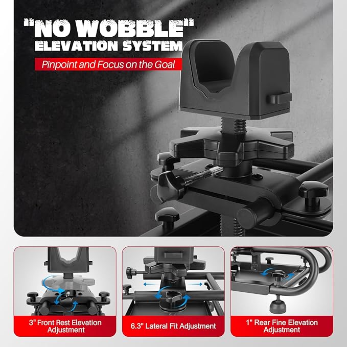 Pridefend Heavy Duty Adjustable Rifle Shooting Rest with Rigid Steel Frame,No Wobble & Non-Slip Shooting Rest for Stable, Sight in, Stability for Shooting Range & Outdoor