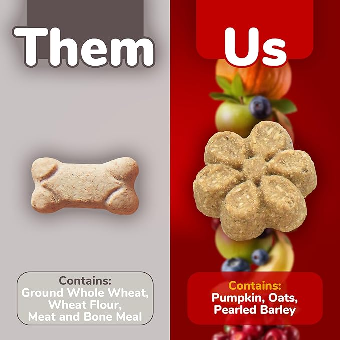 Fruitables Baked Dog Treats, Healthy Pumpkin Treat for Dogs, Low Calorie & Delicious, Free of Wheat, Corn and Soy, Made in the USA, Apple and Crispy Bacon Flavor, 12oz