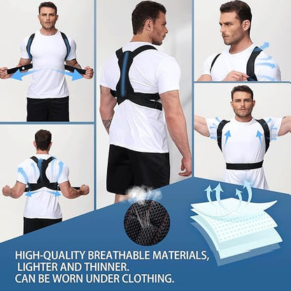 Posture Corrector for Men and Women, Adjustable Back Brace for Back, Neck and Shoulder Pain Relief, Back Support for Scoliosis, Hunchback, Hump, Thoracic, Spine Corrector