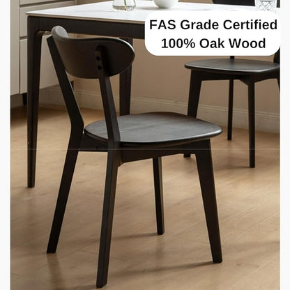 Bamskov 100% Solid Oak Wood Dining Room Chairs - Practical Kitchen Chairs - Wood Chair for Dining Room, Kitchen (1, White)