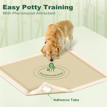 MIZOK Bamboo Dog Pee Pads Highly Absorbent No Leak XXL 36x36in 30Ct | Highly Absorbent Bamboo Pads Neutralize Odors Quickly and Leak Proof Bottoms Protect Your Floors for Potty Training