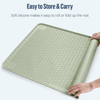 Pee Pad Holder for Dogs 40''x40'' Silicone Puppy Pee Pad Tray, Green | Extra Large Dog Potty Tray Leak-Proof, High Edge, No Spill Training Pads for Floor Protection, No Pee Pads