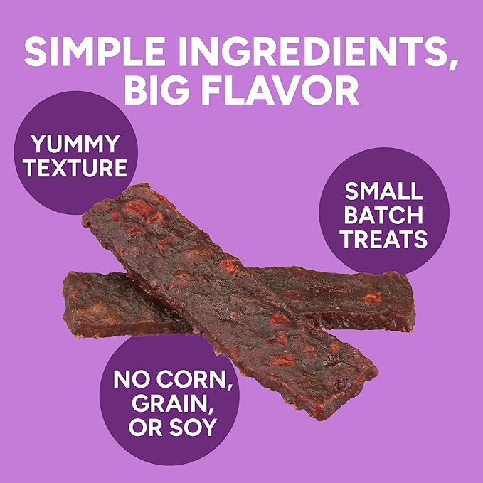 Cloud Star Wag More Bark Less 10 oz Grain Free Jerky Dog Treats with Duck & Apple