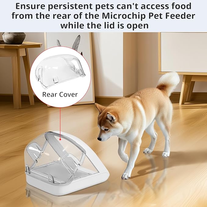 Rear Cover for Automatic Microchip Cat Pet Feeder