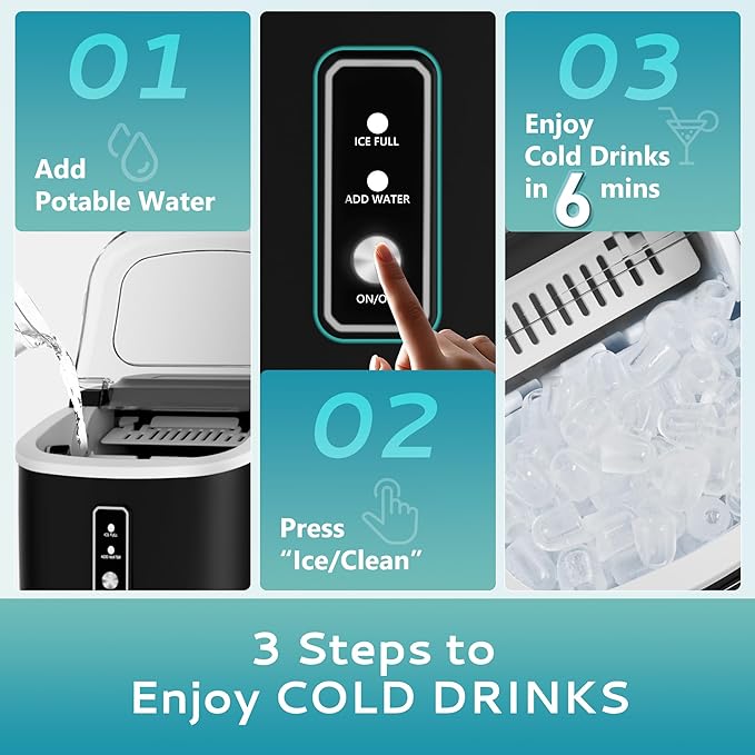 EUHOMY Countertop Ice Maker Machine
