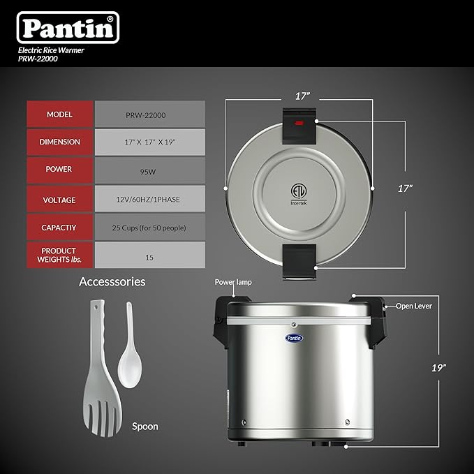 Pantin Commercial Electric Rice Warmer, Commercial Rice Warmer - 120V