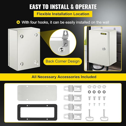 VEVOR NEMA Steel Enclosure 12×8×6, NEMA 4X Steel Electrical Box, IP66