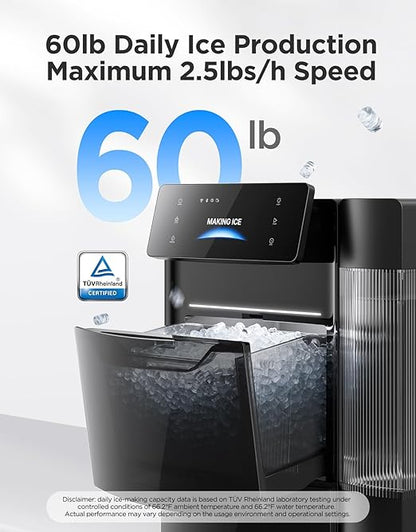 GoveeLife Smart Nugget Ice Maker Pro, 60lbs Daily, 6-Minute First Ice, 40dB