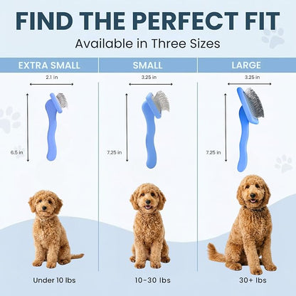 Large Slicker Brush & Lavender Detangler Spray Pack, Dog Grooming at Home | Best Brush For Long Haired Dogs, Dematting Comb & Detangling Spray For Goldendoodle Coats, Puppy Matting Grooming Supplies