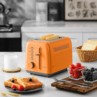 BUYDEEM DT620 2-Slice Toaster, Extra Wide Slots, Retro Stainless Steel