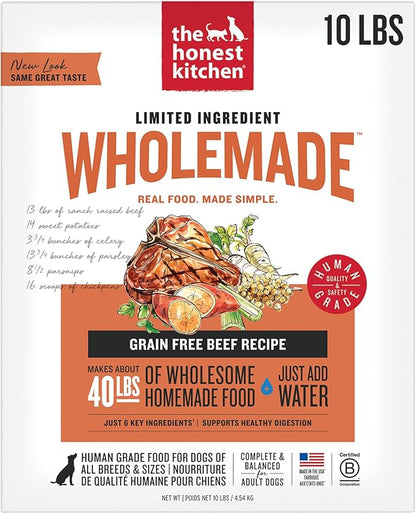 The Honest Kitchen Wholemade™ Limited Ingredient Beef Dog Food, 10 lb Box
