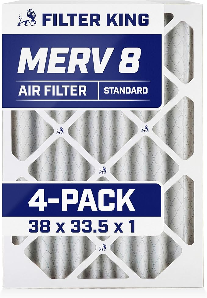 Filter King 38x33.5x1 Air Filter | 4-PACK | MERV 8 HVAC Pleated A/C Furnace