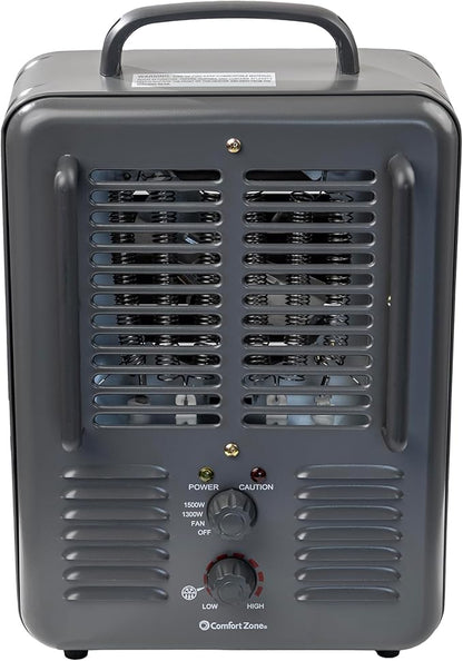 Comfort Zone Utility Space Heater, 1500W Electric Garage Heater