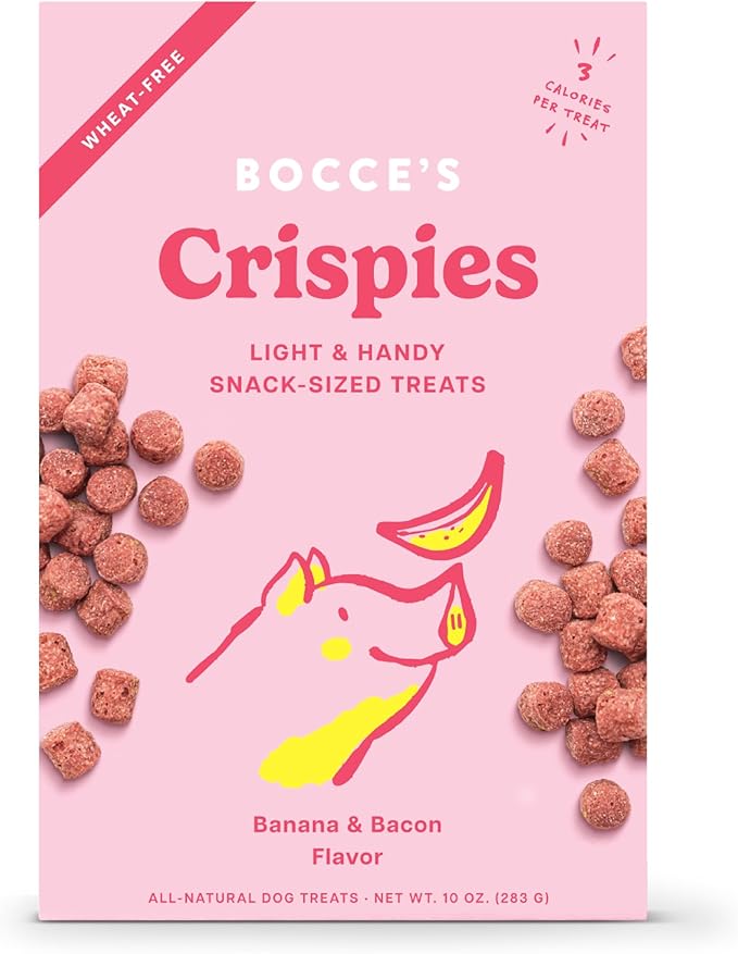Bocce's Bakery Banana Bacon Crispy Dog Treats, 10 oz