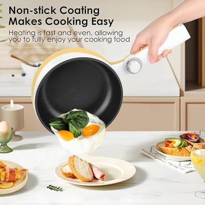 Audecook Hot Pot Electric, 1.7L Mini Electric Skillet Portable Nonstick Sauté