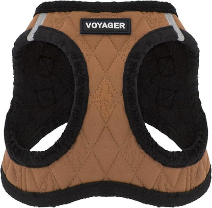Best Pet Supplies - All Weather Mesh / Plush, Reflective, No Pull Harness for Small, Medium Dogs, Cats - Secure with Hook & Loop Fastener, Buckle, Double D-Rings - Beige Plush, M