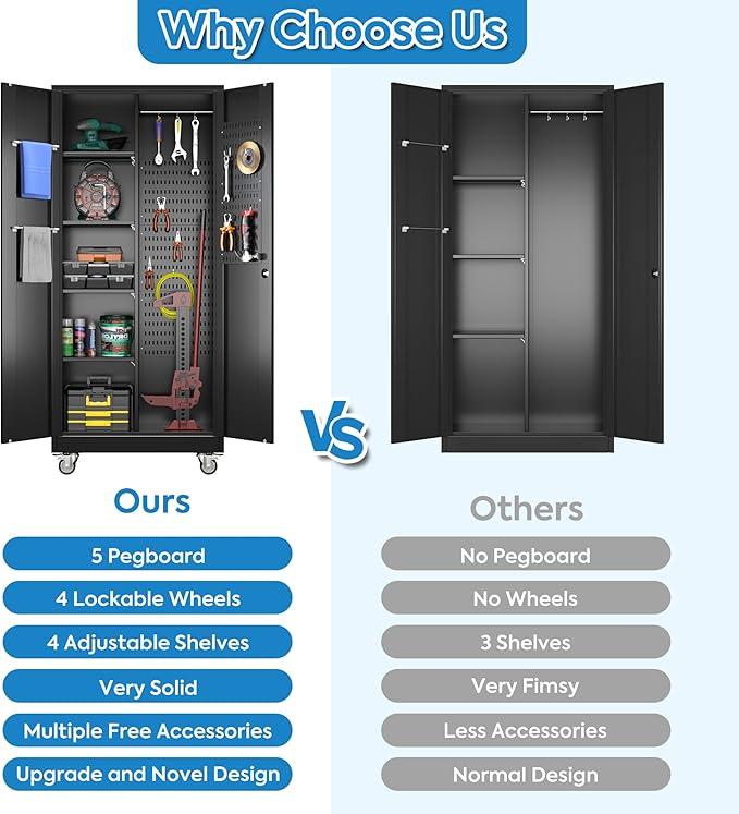 SUXXAN Broom Closet Storage Cabinet