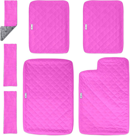 Paw Inspired Fitted Fleece Liners for Ferret Nation, Critter Nation Cage for Ferrets, Rats, Chinchillas, Hedgehogs & Other Small Animals (Pink, Double Unit Combo)
