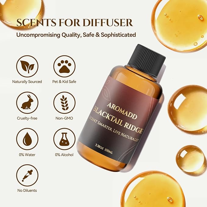 AROMADD Blacktail Ridge Diffuser Oil Inspired by Luxury Hotel Scent 3.38 Fl Oz
