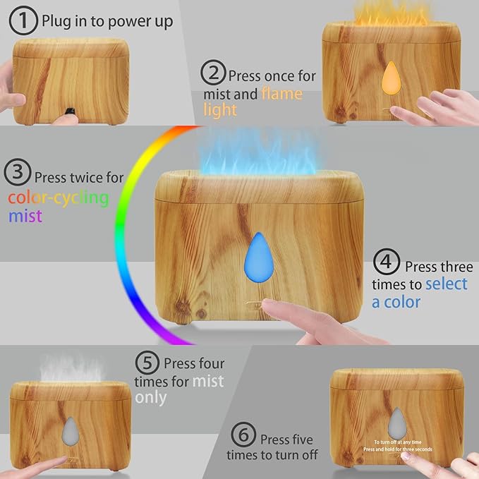 Flame Diffuser for Essential Oils, 200ml Ultrasonic Aroma Diffusers