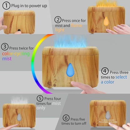 Flame Diffuser for Essential Oils, 200ml Ultrasonic Aroma Diffusers