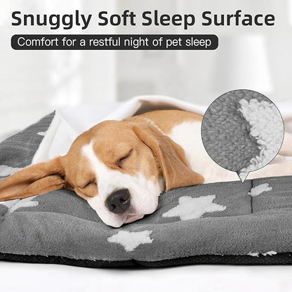 Mora Pets Dog Crate Pad Dog Bed for Crate Washable Flat Pet Kennel Mat Cute | Ultra Soft Dog Bed Mat, Crate Pad for Dog Cages Cozy Sleeping Liner, Pet Pillow Cushion Large Puppy Bed Anti Slip Grey 42x27