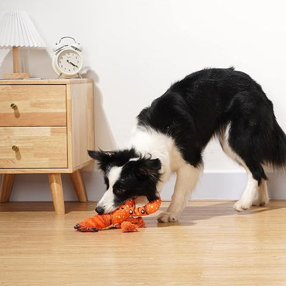 Dog Toys, Dog Plush Toy for Large Breed, Cute Squeaky Dogs Toy with Crinkle Paper, Puppy Chew Toy for Small, Middle, Large Breed (Lobster)