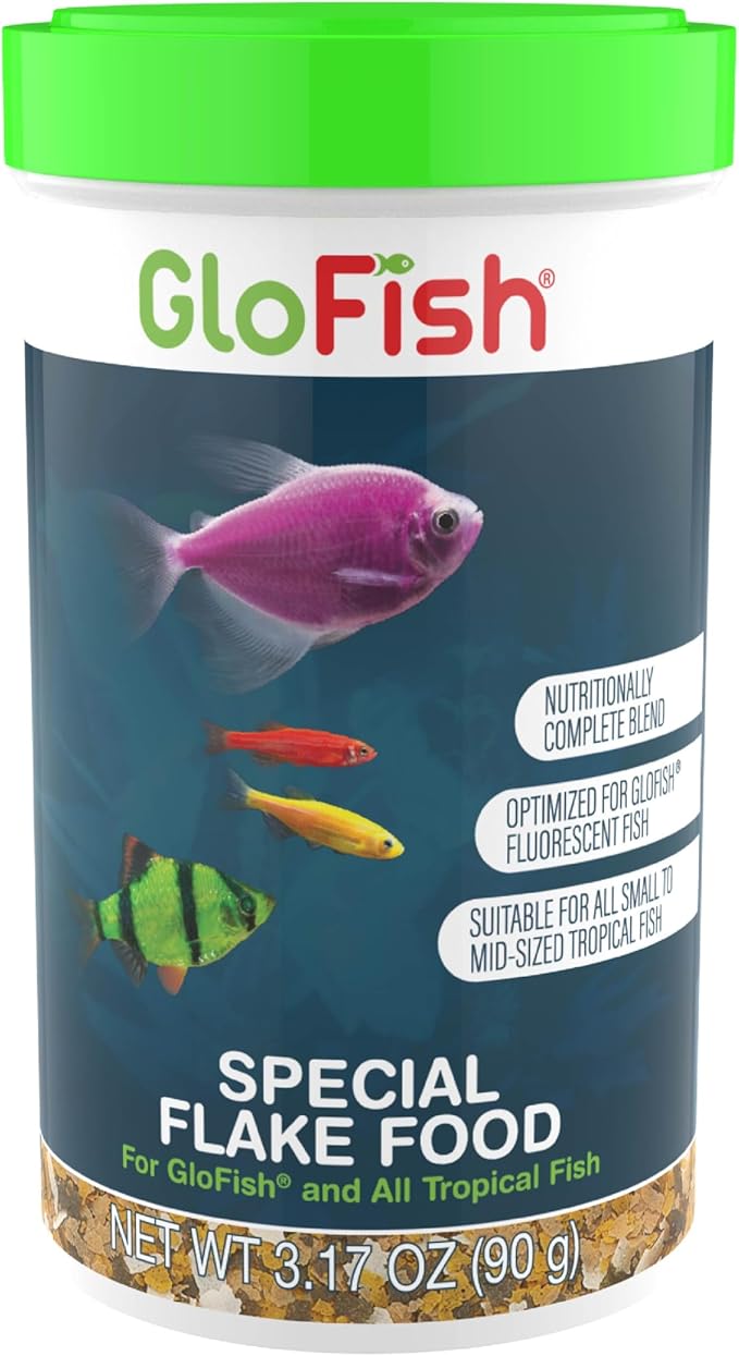 GloFish Special Flake Food for Fish, 3.17 Ounces, Treat GloFish and Small to Mid-Sized Tropical Freshwater Fish to a Nutritionally Complete Blend