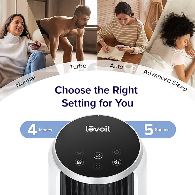 LEVOIT Tower Fan for Bedroom, 25ft/s Velocity Standing Fan