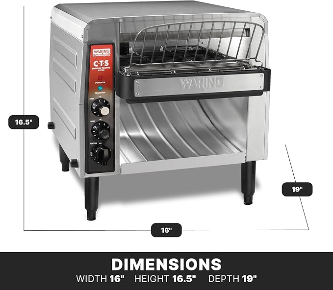 Waring Commercial CTS1000B Conveyer Toaster, 1000+ slices per hour, 6-20 Phase