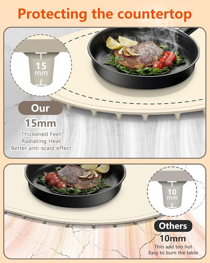 Warming Mat for Food with Adjustable Temperature Timer, 10S Fast Heating