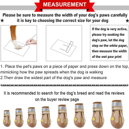 QUMY Dog Shoes for Large Dogs, Medium Dog Boots & Paw Protectors for Winter Snowy Day, Summer Hot Pavement, Water-Resistant in Rainy Weather, Outdoor Walking, Indoor Hardfloors Skid-Resistant Sole