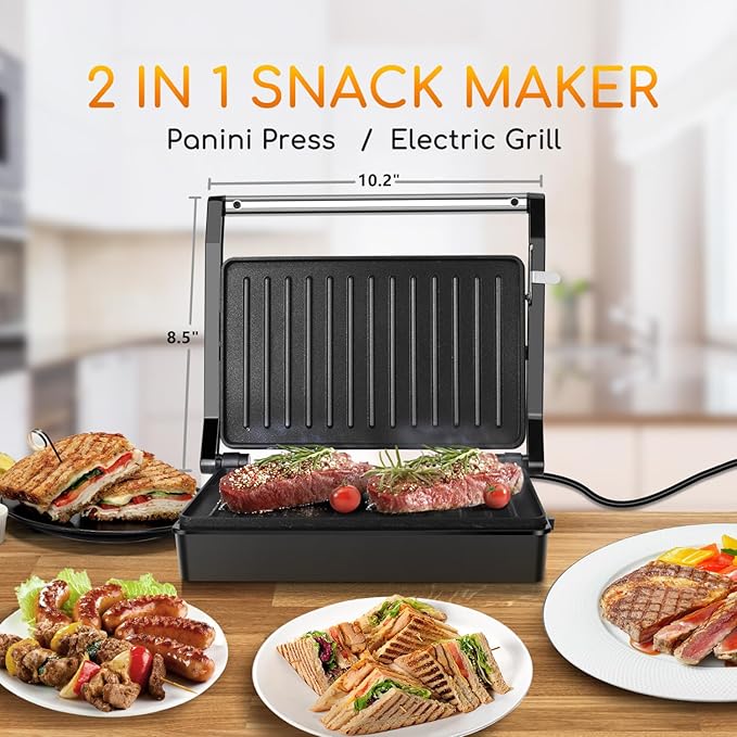 Panini Press Sandwich Maker, Aigostar 1000W Sandwich Press Grill