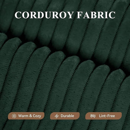 Modular Sectional Sofa with L-Shape Chaise,Cloud Sectional Modern Sleeper Couch with Deep Seat,Sponge Compression Sofas No Assembly Required(Green-Corduroy Fabric) 1PCS