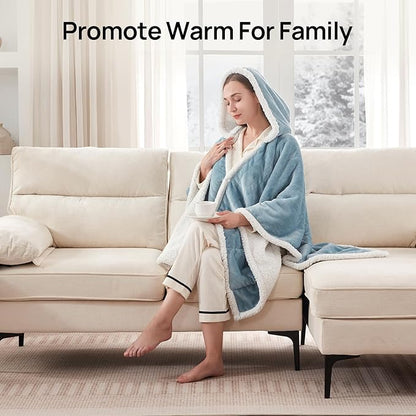 Westinghouse Wearable Heated Throw Blanket, Electric Heated Wrap Poncho Shawl