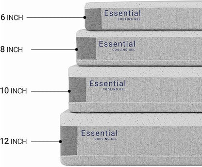 LIFEMENT, Essential 12 Inch Copper Infused Cooling Gel Memory Foam Mattress, Medium Firm, Fiberglass Free, Pressure Relief, Safe & Certified Foams & Cover (Gray, Queen (U.S. Standard), 12, Inches)