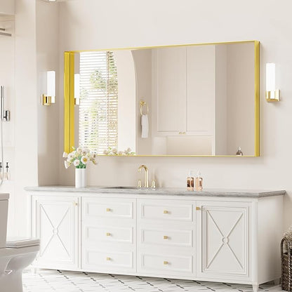 Koonmi 30x60 Inch Metal Framed Bathroom Mirror