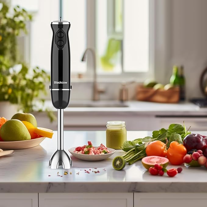 Blackcow Immersion Blender Handheld, 500W Electric Hand Blender, Electric Hand