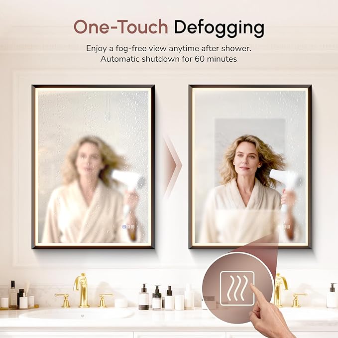 USHOWER 36X30 LED Bathroom Mirror