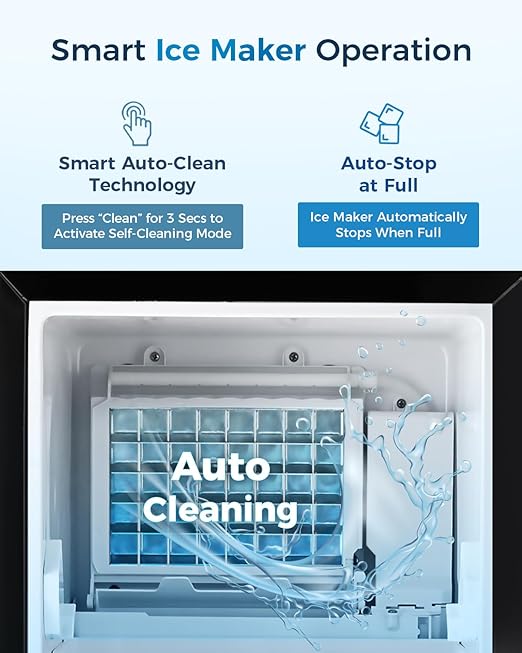 Commercial Ice Maker with Water Pump, Built-in Undercounter Ice Maker with