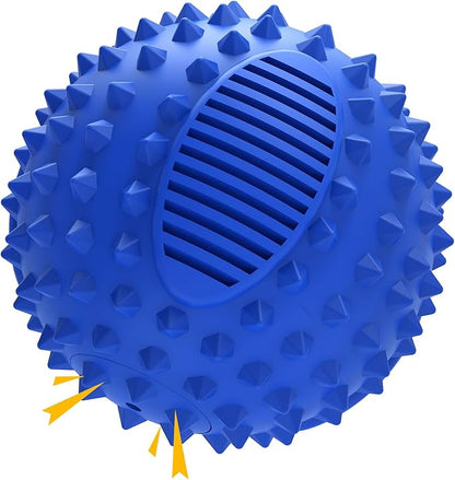 petizer 3" Squeaky Dog Balls for Aggressive Chewers, Durable Interactive Spiky Ball for Teething, Indestructible Rubber Dog Chew Toys, Tough Pet Toys for Small, Medium & Large Breeds