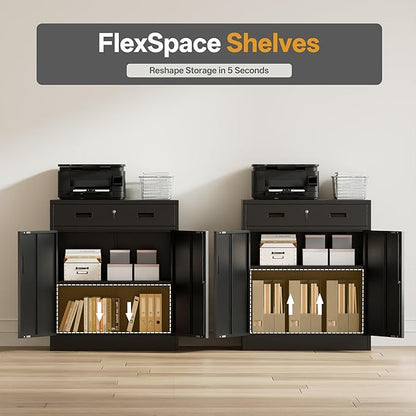Metal Storage Cabinet 36" H, Garage Storage Cabinet