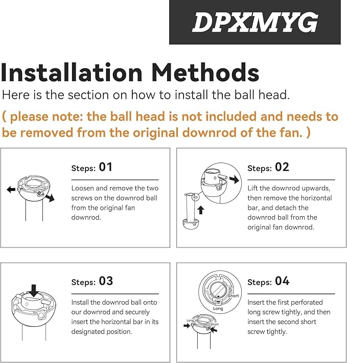 DPXMYG 48 inch Ceiling Fan Downrod