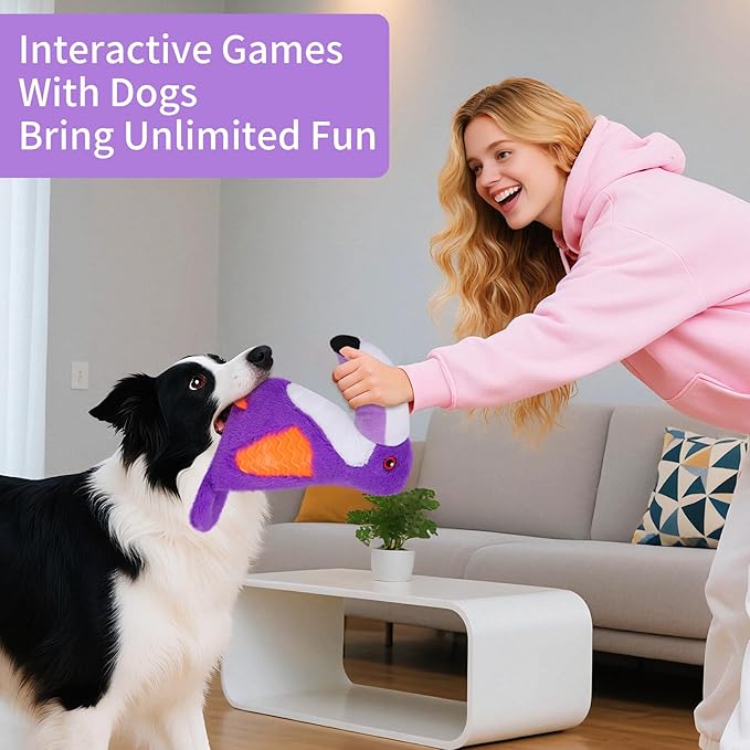 Dog Toys Plush,Squeaky Dog Toys,Cute Tantou Plush Toy for Small Dogs,Soft Stuffed Interactive Chew Toys to Keep Them Busy(Purple)