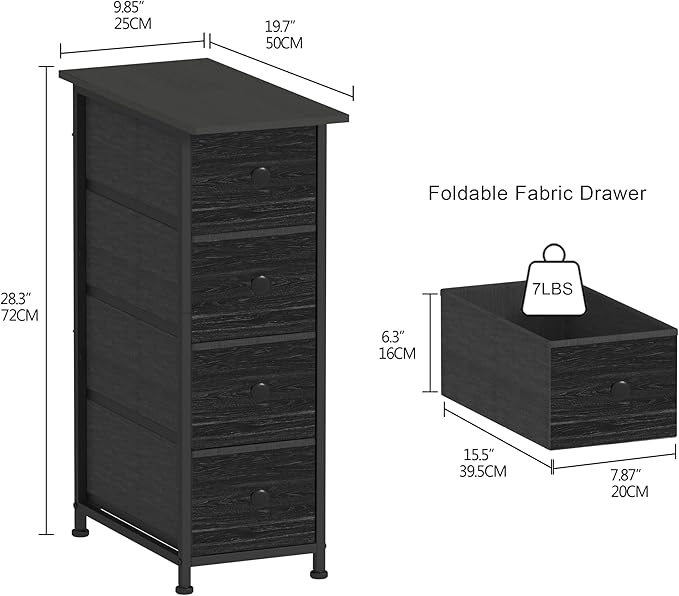 GiftGo Narrow Dresser Vertical Slim Dresser Chest of Drawers Skinny Storage