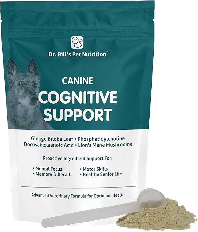 Dr. Bill’s Canine Cognitive Support | Memory Support Supplement Multivitamin for Dogs | Contains Gingko Biloba, L-Carnosine, Vitamin B-12, L-Glutamine, L-Tyrosine, and DHA for Adult and Senior Dog
