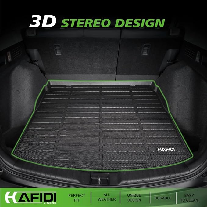 Automotive Floor Mats & Cargo Liner for Kia Soul 2014-2019 All Weather Protection Full Set Accessories- Black